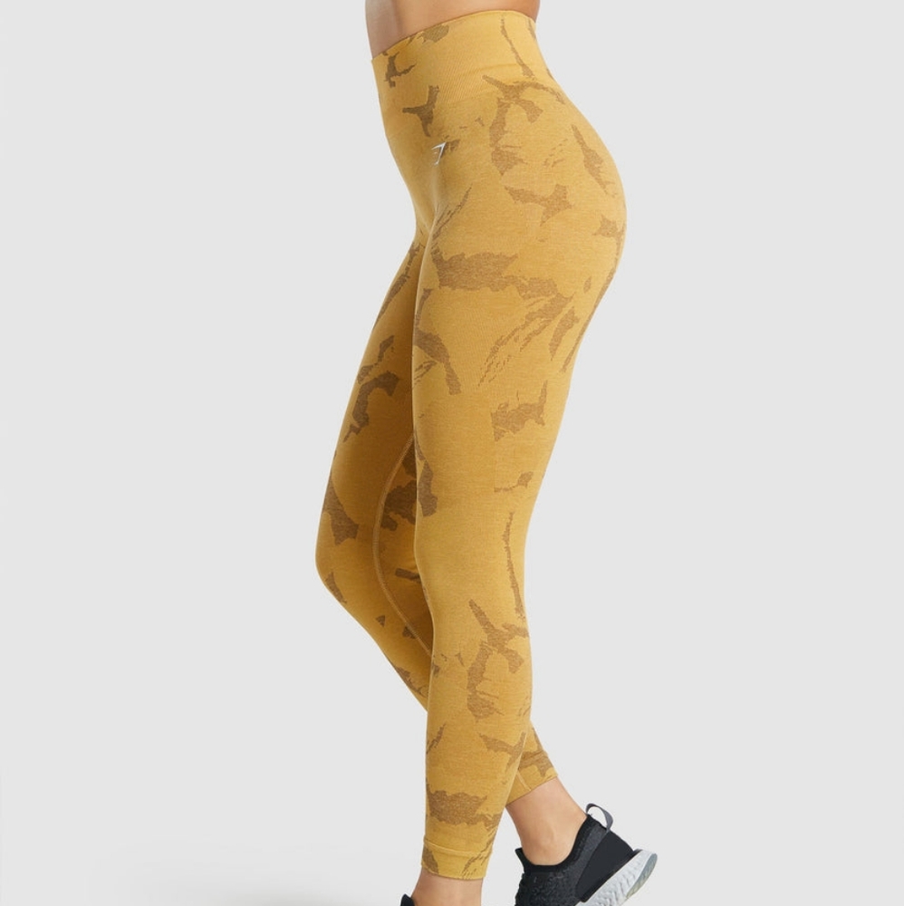 Gymshark Camo Yellow Leggings